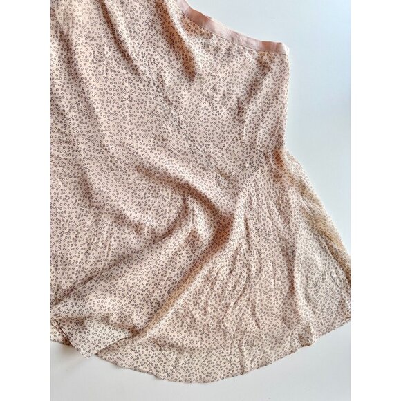 CLUB MONACO Light Pink Abstract Print Silk Chiffon Asymmetrical Skirt, Size 0 - Picture 8 of 14